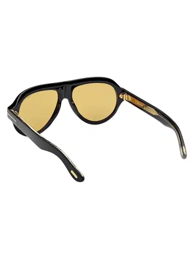 Tom Ford Men's Icon 56MM Aviator Sunglasses - Shiny Black Vicuna | Thumbnail 3
