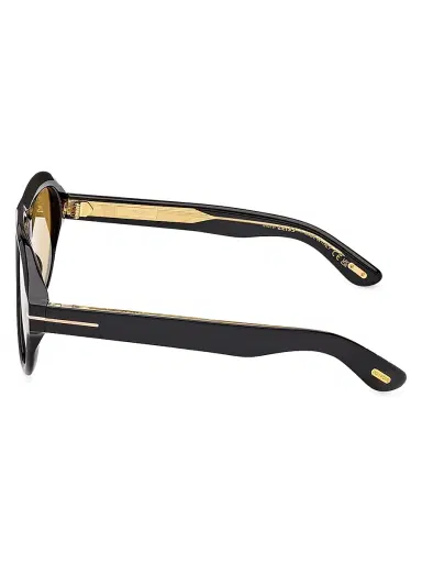 Tom Ford Men's Icon 56MM Aviator Sunglasses - Shiny Black Vicuna | Thumbnail 4