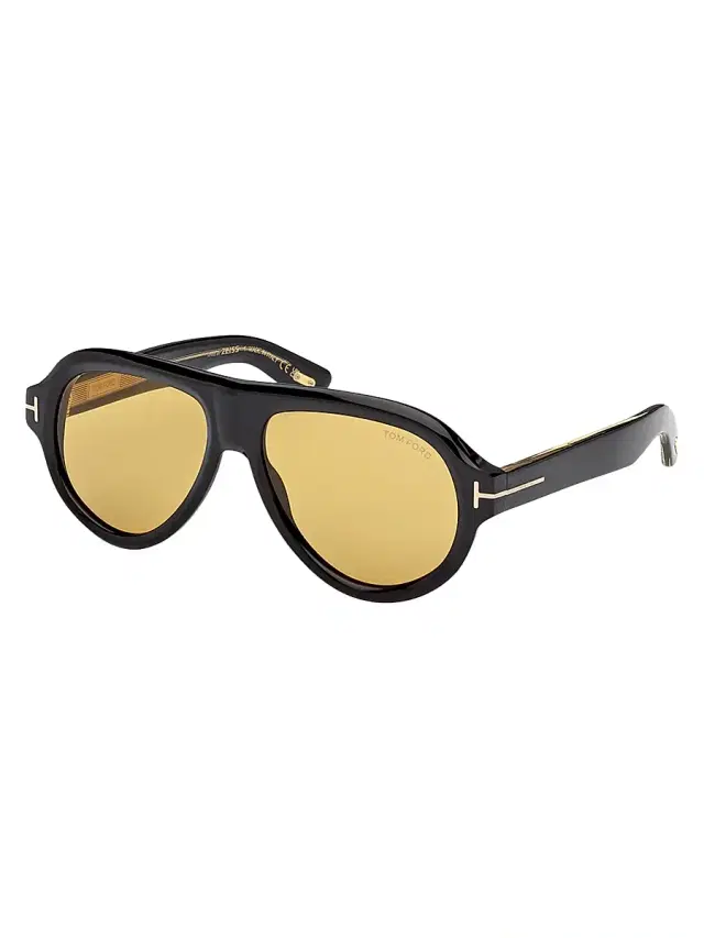 Men's Icon 56MM Aviator Sunglasses - Shiny Black Vicuna
