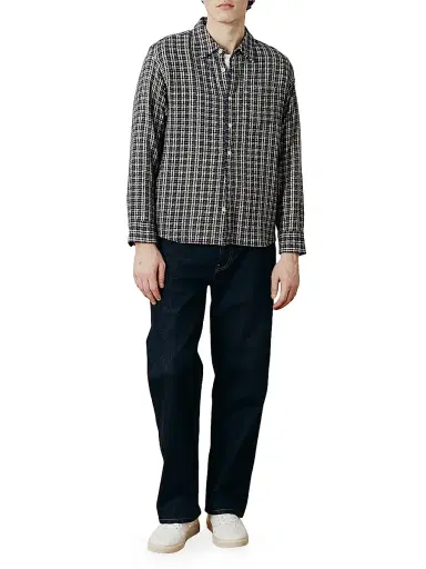 Corridor Men's Snow Check Reverse Tweed Shirt - Blue - Size XS | Thumbnail 2 Corridor Men's Snow Check Reverse Tweed Shirt - Blue - Size XS | Thumbnail 2