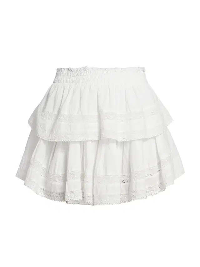 LoveShackFancy Women's Tiered Ruffle Mini Skirt - Antique White