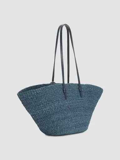 POOLSIDE Women's Summer 2026 The East West Charm Straw Tote Bag | Thumbnail 2