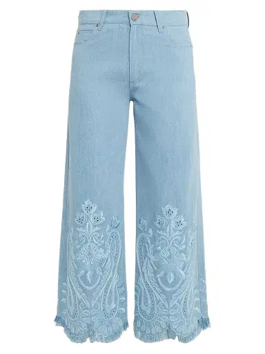 Kobi Halperin Women's Marigold Embroidered Jeans - Medium Indigo | Thumbnail 1
