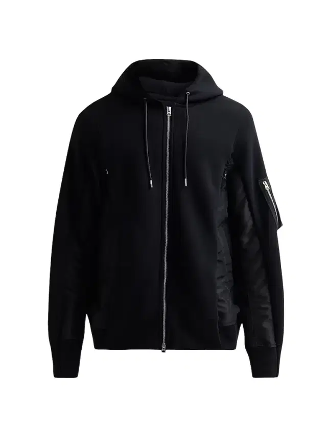 sacai Men's Sponge Sweat x Nylon Twill Hoodie - Black
