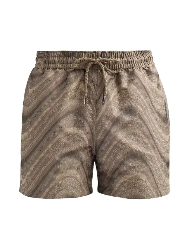 Frescobol Carioca Men's Rio Jacquard Swim Shorts - Khaki