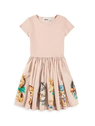 Molo Little Girl's & Girl's Cissa Printed A-Line Dress - Vintage Blush | Thumbnail 1 Molo Little Girl's & Girl's Cissa Printed A-Line Dress - Vintage Blush | Thumbnail 1