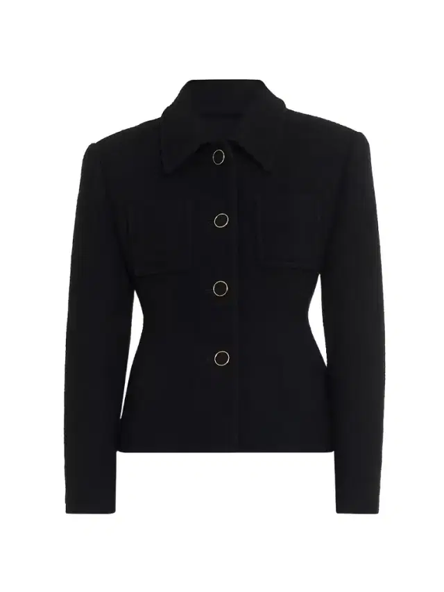 Chloé Women's Wool-Blend Bouclé Tweed Jacket - Black
