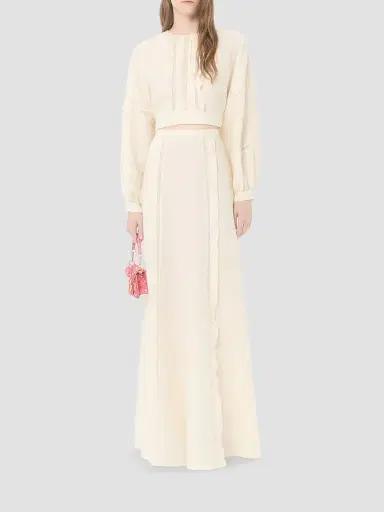 Valentino Garavani Women's Couture Linen Skirt - Vanilla - Size 6 | Thumbnail 2 Valentino Garavani Women's Couture Linen Skirt - Vanilla - Size 6 | Thumbnail 2