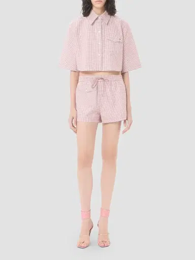 Valentino Garavani Women's Check Pattern Shorts - Pink Ivory - Size 8 | Thumbnail 2