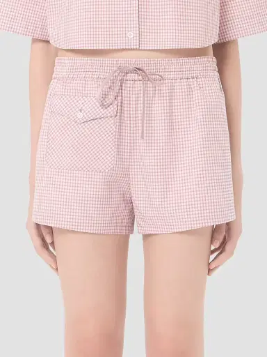 Valentino Garavani Women's Check Pattern Shorts - Pink Ivory - Size 8 | Thumbnail 3