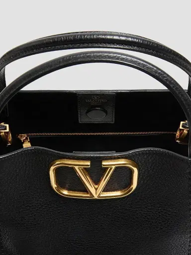 Valentino Garavani Women's Alltime Medium Handbag in Grainy Calfskin - Black | Thumbnail 5 Valentino Garavani Women's Alltime Medium Handbag in Grainy Calfskin - Black | Thumbnail 5