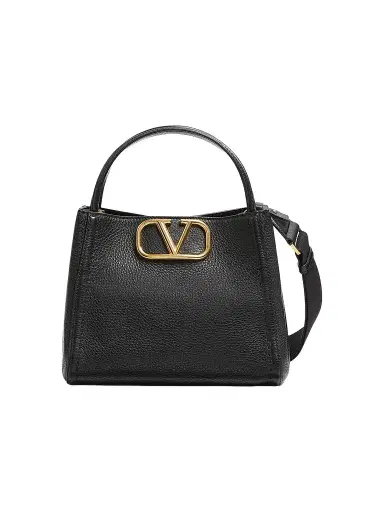 Valentino Garavani Women's Alltime Medium Handbag in Grainy Calfskin - Black | Thumbnail 1 Valentino Garavani Women's Alltime Medium Handbag in Grainy Calfskin - Black | Thumbnail 1