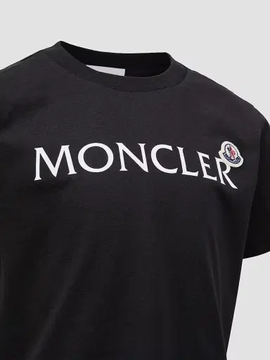 Moncler Little Boy's & Boy's Crew Neck in Cotton - Black - Size 10 | Thumbnail 3