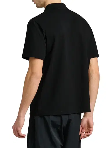 Versace Men's Piquet Medusa Buttons Cotton Polo Shirt - Black - Size XS | Thumbnail 5