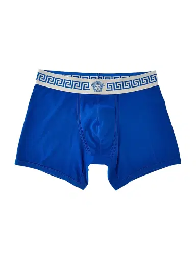 Versace Men's Greca Medusa-Head Jersey Boxer Brief - Electric Blue - Size XL | Thumbnail 1 Versace Men's Greca Medusa-Head Jersey Boxer Brief - Electric Blue - Size XL | Thumbnail 1