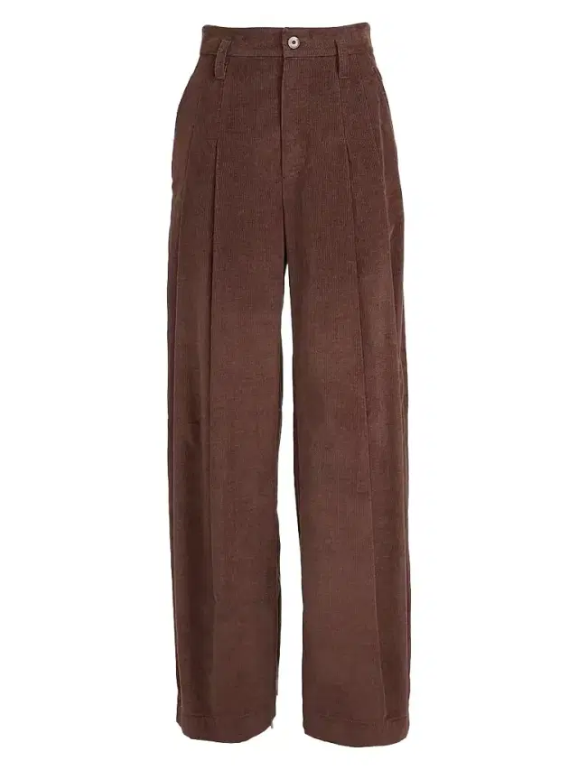 Brunello Cucinelli Women's Stretch Cotton and Cashmere Corduroy Five Pocket Baggy Pants with Monili - Chocolate