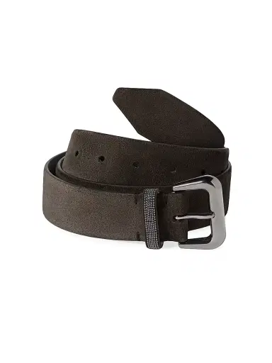 Brunello Cucinelli Women's Suede Belt with Shiny Loop | Thumbnail 3