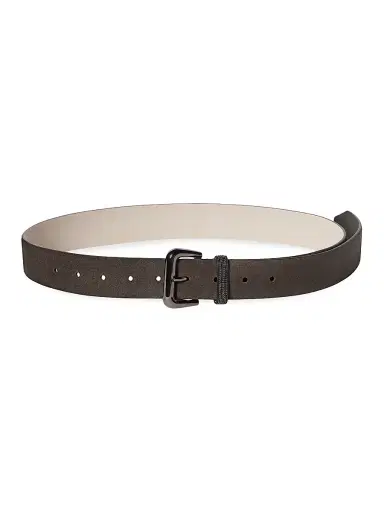Brunello Cucinelli Women's Suede Belt with Shiny Loop | Thumbnail 1