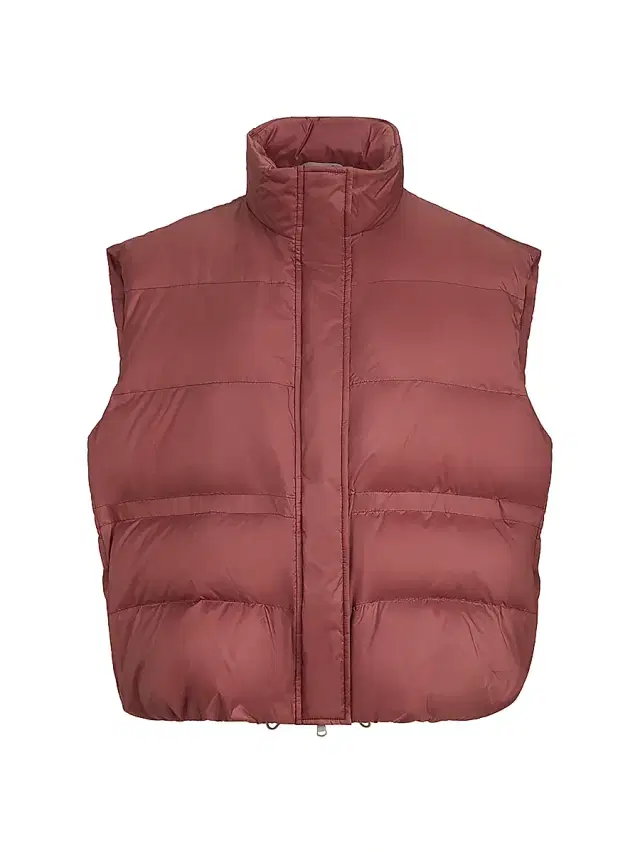 Brunello Cucinelli Women's Water Resistant Matte Nylon Down Jacket with Monili - Ruby