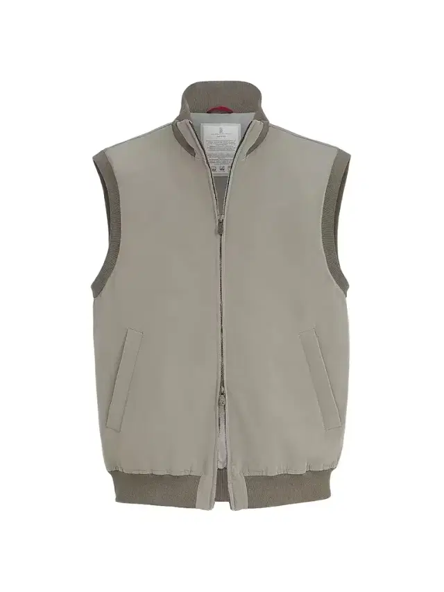 Brunello Cucinelli Men's Bonded Nylon Vest with Thermore Padding - Military