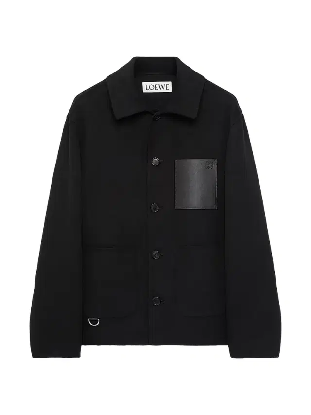 LOEWE Men's Wool-Cashmere Workwear Jacket - Black