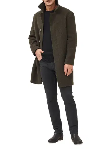 Rodd & Gunn Men's Murchison Wool Peacoat - Olive - Size Small | Thumbnail 2