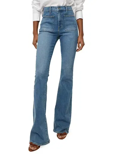Veronica Beard Women's Beverly Skinny Flare Patch Pocket Jeans - Sierra | Thumbnail 3