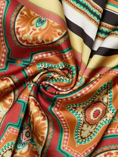 Misa Los Angeles Women's Sheila Printed Satin Handkerchief Midi-Dress - Majorelle Scarf - Size XL | Thumbnail 7