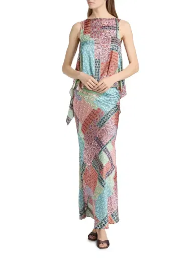 Misa Los Angeles Women's Jana Patchwork-Print Top - Oasis Patchwork - Size XL | Thumbnail 2 Misa Los Angeles Women's Jana Patchwork-Print Top - Oasis Patchwork - Size XL | Thumbnail 2