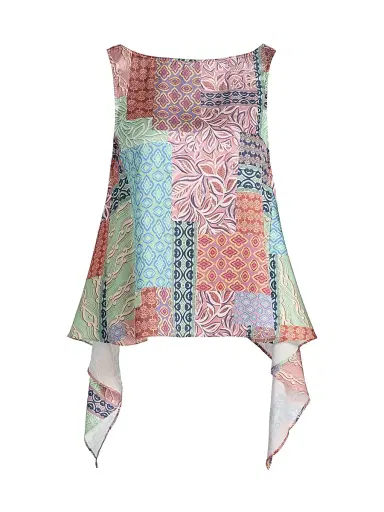 Misa Los Angeles Women's Jana Patchwork-Print Top - Oasis Patchwork - Size XL | Thumbnail 1 Misa Los Angeles Women's Jana Patchwork-Print Top - Oasis Patchwork - Size XL | Thumbnail 1
