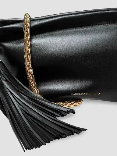 Carolina Herrera Women's Pia  Leather Clutch - Black | Thumbnail 5