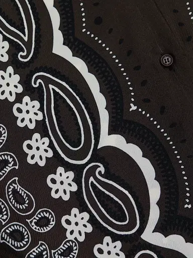 Nili Lotan Women's Alfie Printed Silk Shirt - Brown Ivory Bandana Print - Size XL | Thumbnail 7 Nili Lotan Women's Alfie Printed Silk Shirt - Brown Ivory Bandana Print - Size XL | Thumbnail 7