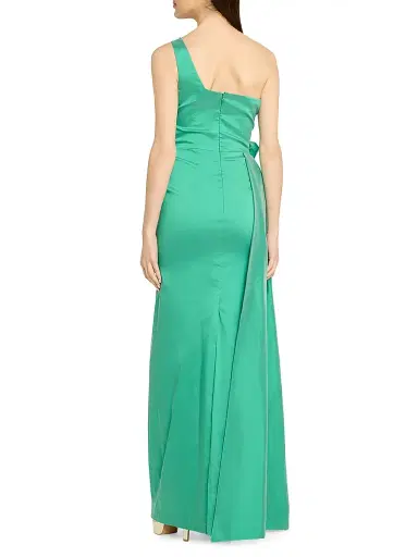 Teri Jon by Rickie Freeman Women's Flower-Corsage One-Shoulder Taffeta Gown | Thumbnail 4