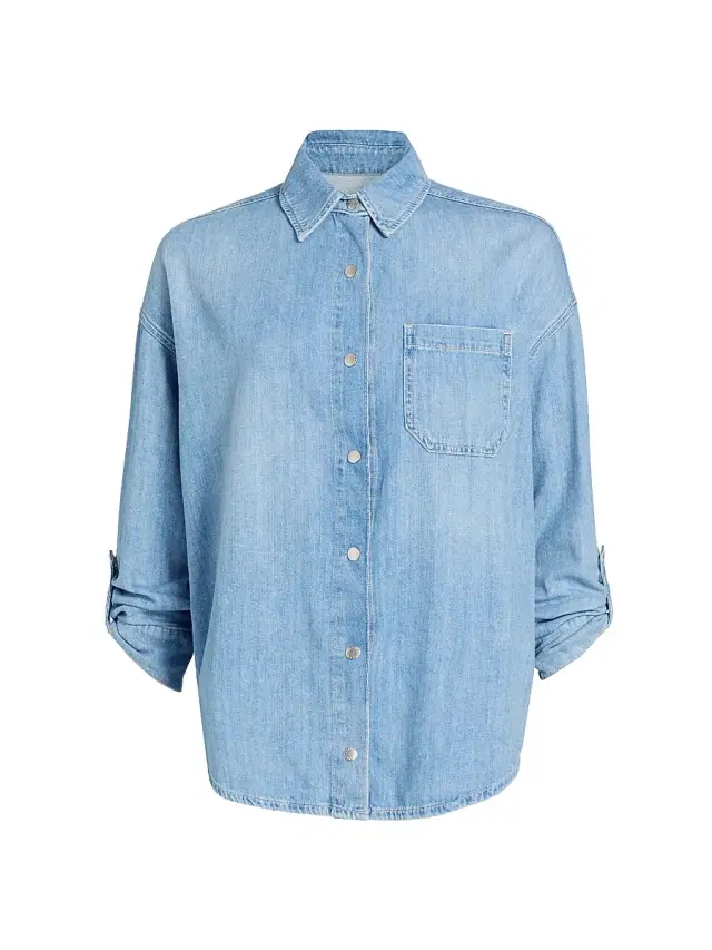 Women's Jorah Cotton Denim Relaxed-Fit Shirt - Seattle - Size XL