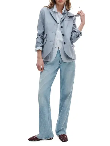 rag & bone Women's Slade Linen-Blend Blazer - Stone | Thumbnail 2