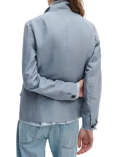 rag & bone Women's Slade Linen-Blend Blazer - Stone | Thumbnail 4