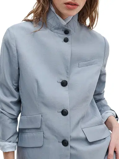 rag & bone Women's Slade Linen-Blend Blazer - Stone | Thumbnail 5