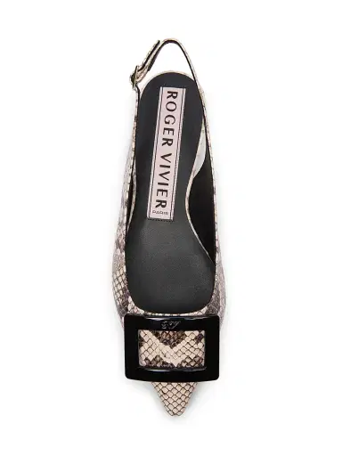 Roger Vivier Women's Gommettine Snakeskin-Embossed Leather Ballerina Flats | Thumbnail 3 Roger Vivier Women's Gommettine Snakeskin-Embossed Leather Ballerina Flats | Thumbnail 3