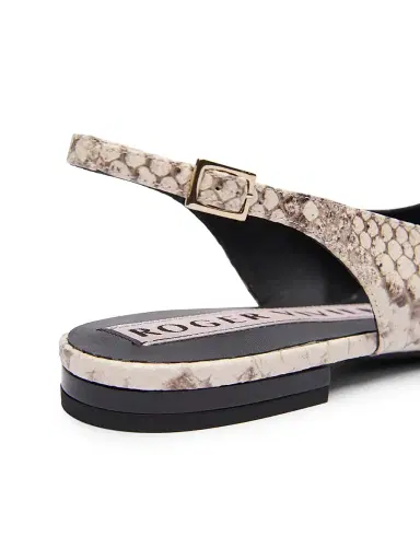 Roger Vivier Women's Gommettine Snakeskin-Embossed Leather Ballerina Flats | Thumbnail 5 Roger Vivier Women's Gommettine Snakeskin-Embossed Leather Ballerina Flats | Thumbnail 5