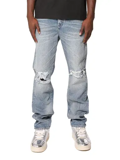 Purple Brand Men's Sun-Faded Hickory Light Indigo Straight-Leg Jeans - Light Indigo - Size 40 | Thumbnail 1 Purple Brand Men's Sun-Faded Hickory Light Indigo Straight-Leg Jeans - Light Indigo - Size 40 | Thumbnail 1