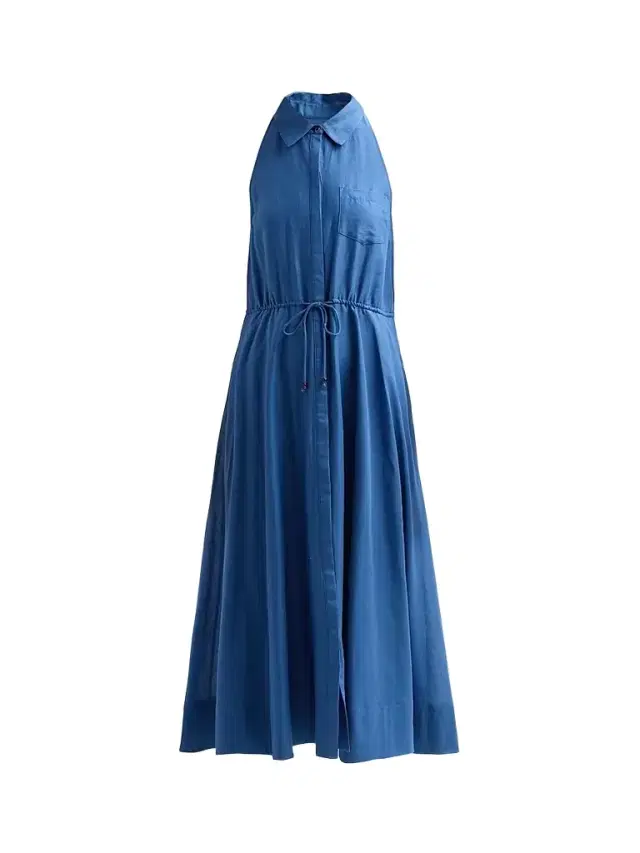 Women's Tiana Linen-Cotton Drawstring Shirtdress - Ocean
