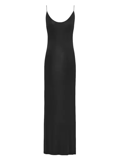 Saint Laurent Women's Cassandre-Chain Backless Dress in Knit | Thumbnail 1 Saint Laurent Women's Cassandre-Chain Backless Dress in Knit | Thumbnail 1