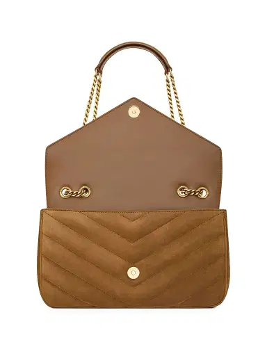 Saint Laurent Women's Loulou Medium in Matelassé Suede Shoulder Bag | Thumbnail 4 Saint Laurent Women's Loulou Medium in Matelassé Suede Shoulder Bag | Thumbnail 4