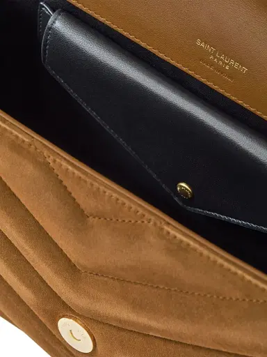Saint Laurent Women's Loulou Medium in Matelassé Suede Shoulder Bag | Thumbnail 8 Saint Laurent Women's Loulou Medium in Matelassé Suede Shoulder Bag | Thumbnail 8