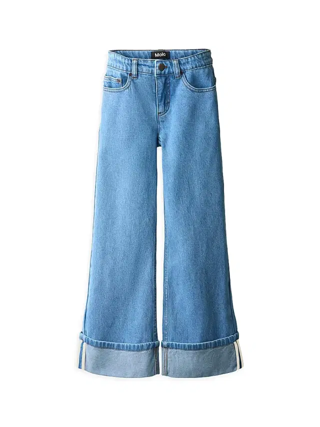 Little Girl's & Girl's Aleen Wide-Leg Jeans - Washed Blue