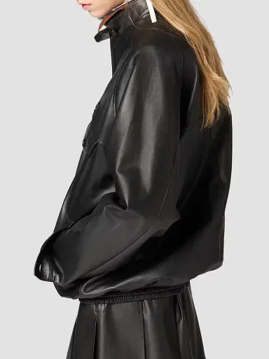 Miu Miu Women's Nappa Leather Jacket - Black - Size 0 | Thumbnail 3