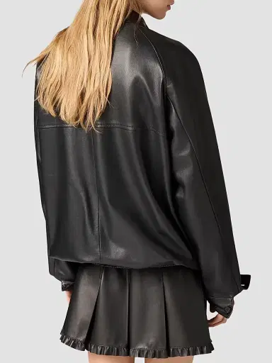 Miu Miu Women's Nappa Leather Jacket - Black - Size 0 | Thumbnail 4