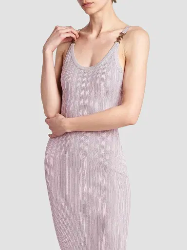 Versace Women's La Vacanza Mesh Rib-Knit Tank Midi-Dress - Light Mauve - Size 2 | Thumbnail 6 Versace Women's La Vacanza Mesh Rib-Knit Tank Midi-Dress - Light Mauve - Size 2 | Thumbnail 6