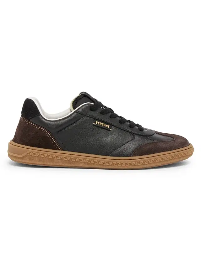 Men's Leather & Suede Low-Top Sneakers - Moka Nero