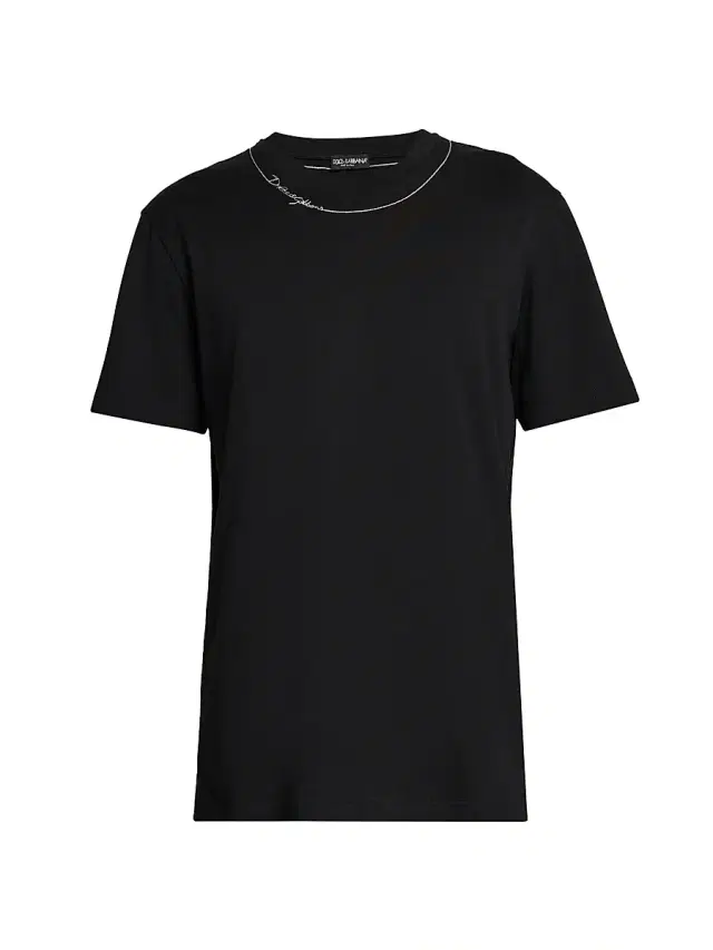 Men's Logo Cotton Crewneck T-Shirt - Nero